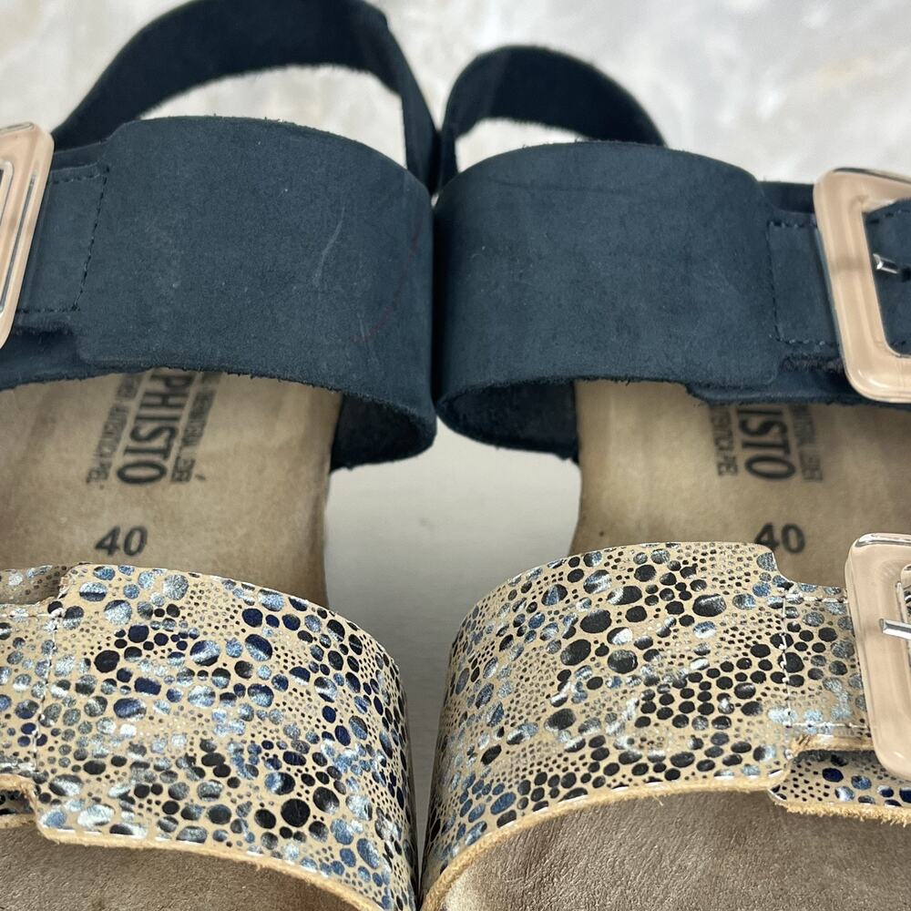 Mephisto Lissia Navy Wedge Comfort Sandal Women's Size 9.5 - Picture 11 of 15